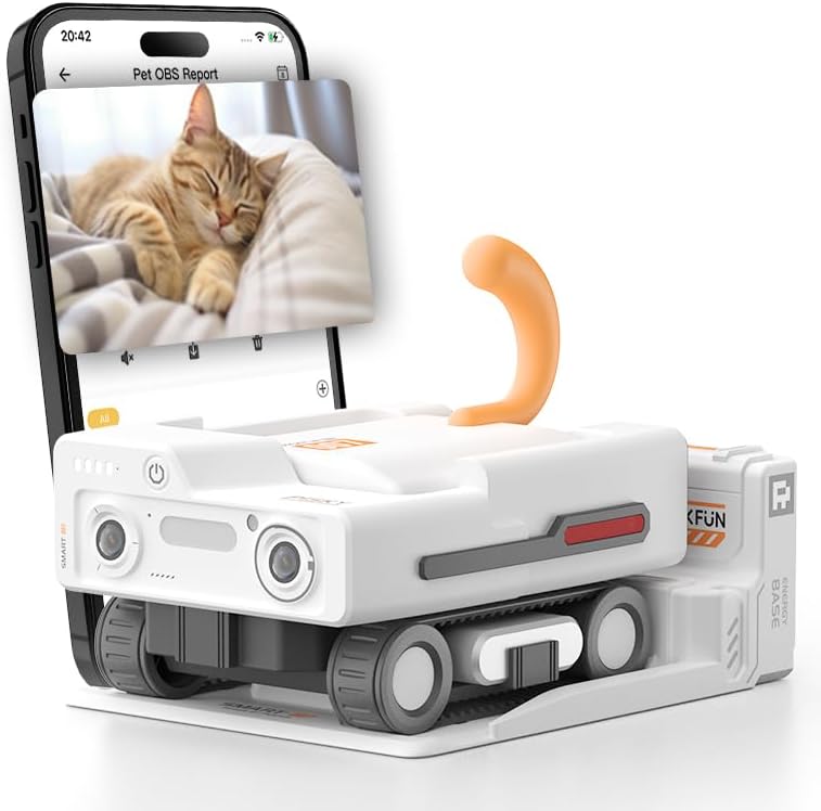 A3 Self-Moving Pet Camera AI-Powered Rover with Auto Tracking & Patrol, 2K Live View, Night Vision, 2-Way Talk, and Auto-Recharge for Cats and Dogs