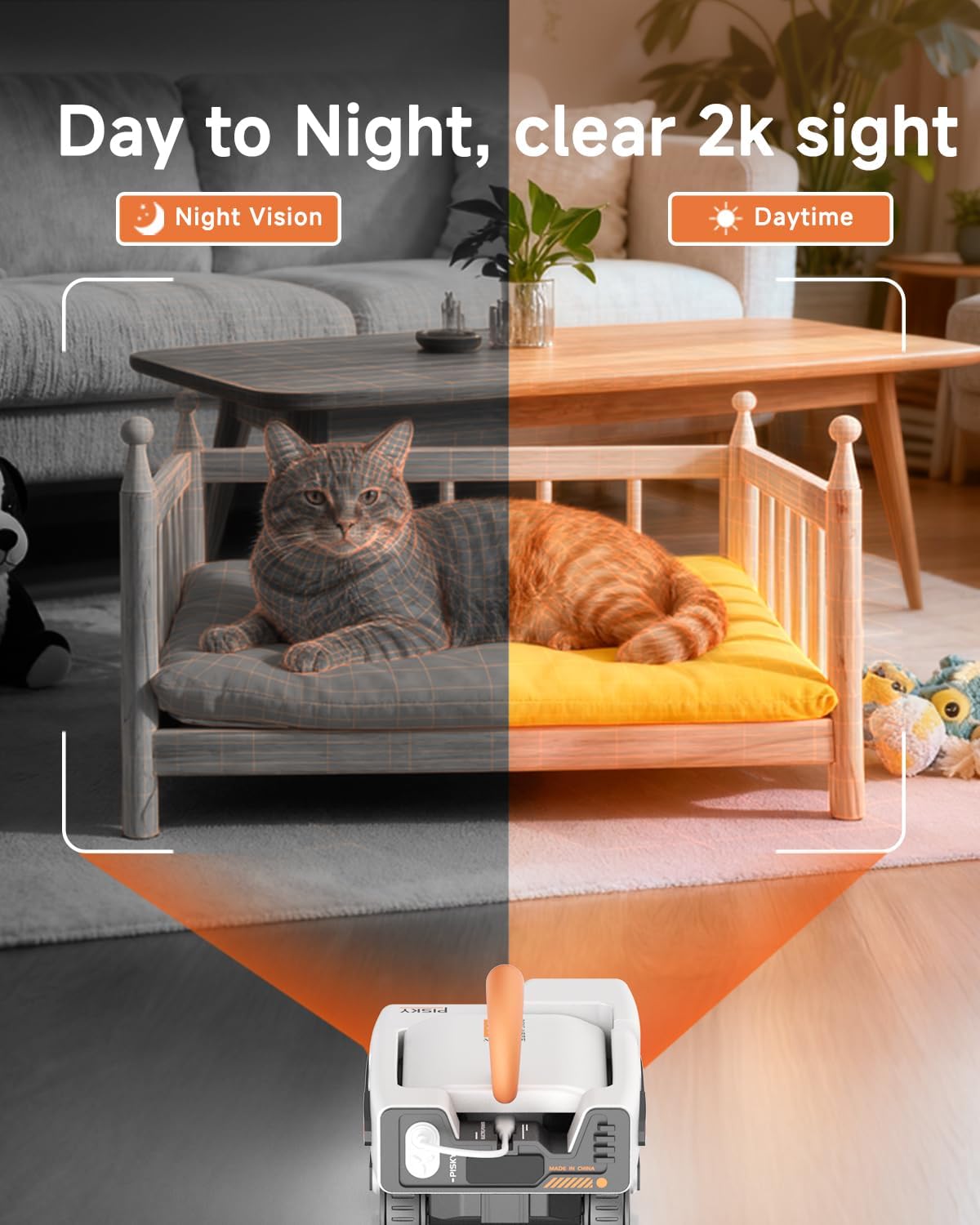 A3 Self-Moving Pet Camera AI-Powered Rover with Auto Tracking & Patrol, 2K Live View, Night Vision, 2-Way Talk, and Auto-Recharge for Cats and Dogs