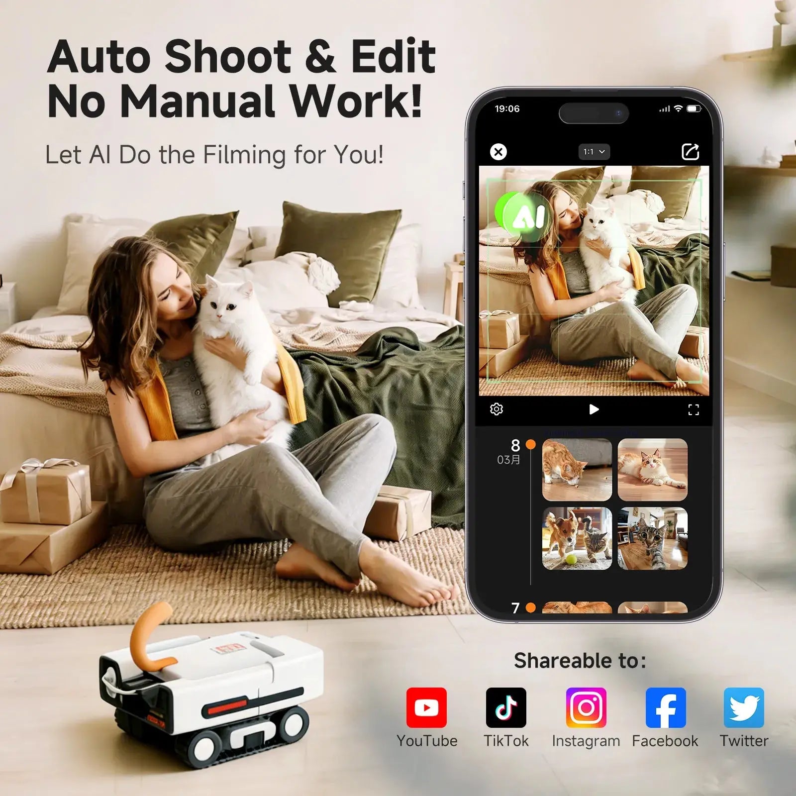 PickFun A3 AI Pet Companion Robot PickFun