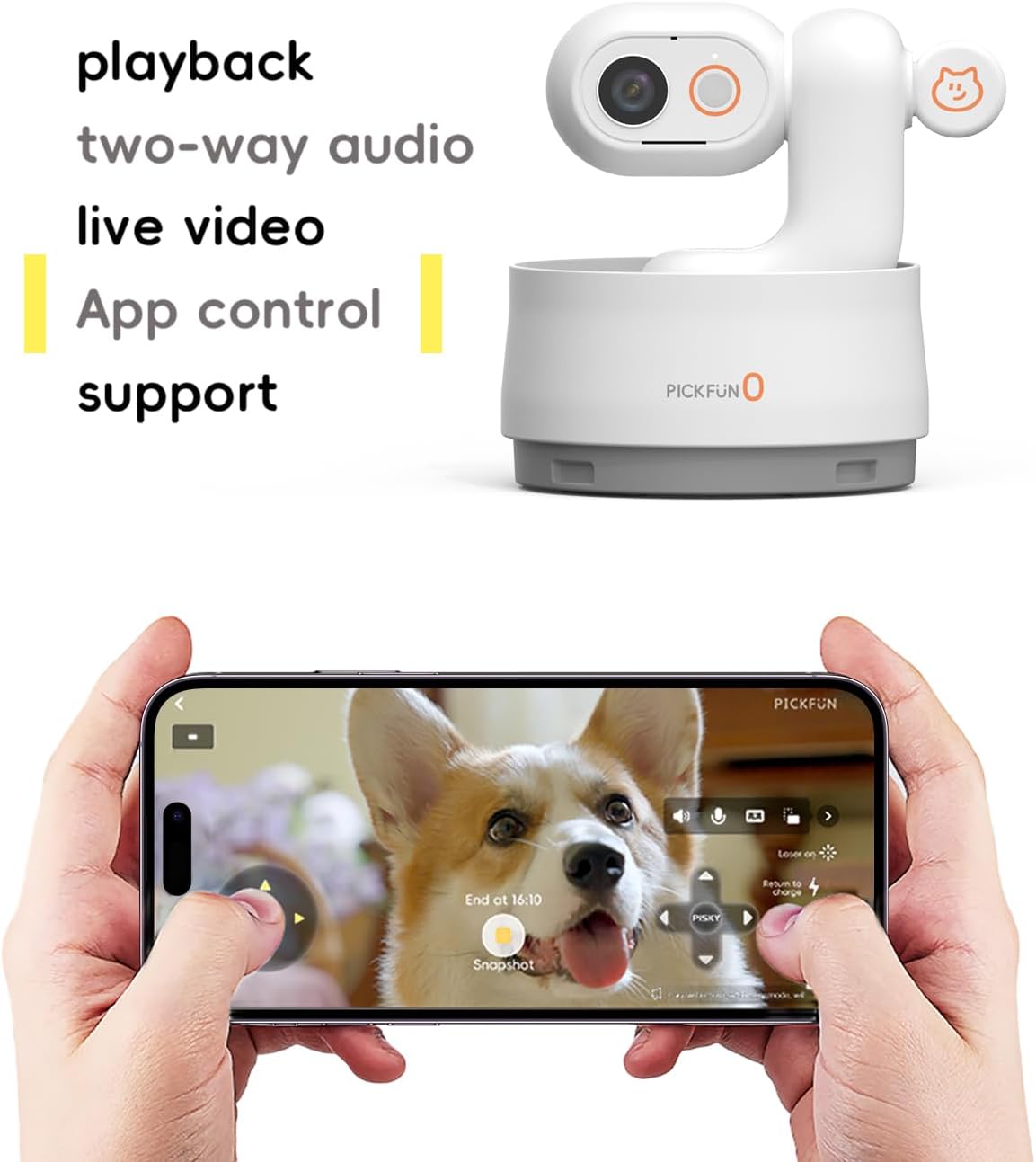 P0 AI Pet Camera with 2K Tracking, Auto Video Recording Editing & Smart Alerts, 350° Panoramic View with Night Vision, Two-Way Audio, Privacy Protection & Local Storage for Cat/Dog Monitoring