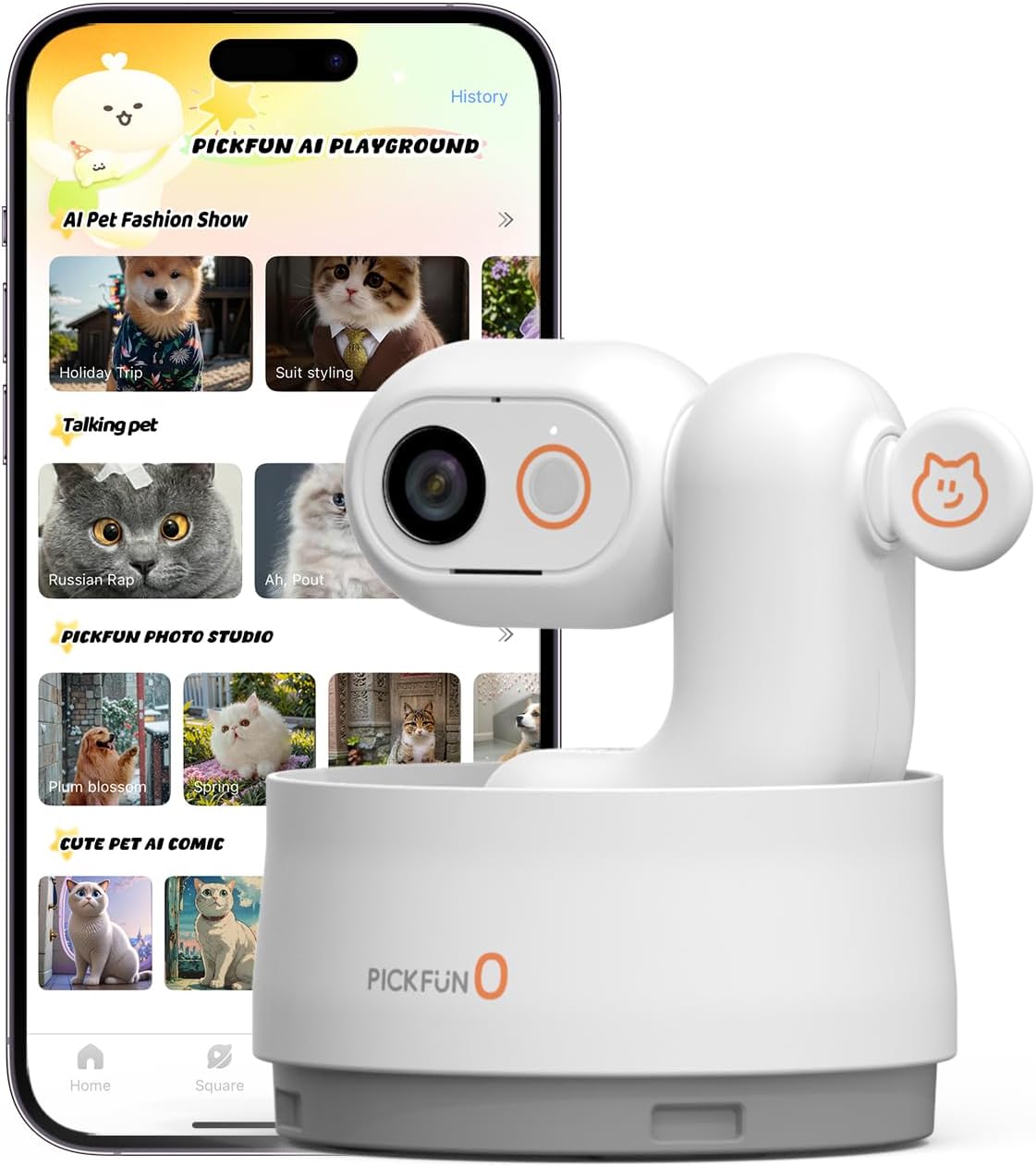 P0 AI Pet Camera with 2K Tracking, Auto Video Recording Editing & Smart Alerts, 350° Panoramic View with Night Vision, Two-Way Audio, Privacy Protection & Local Storage for Cat/Dog Monitoring